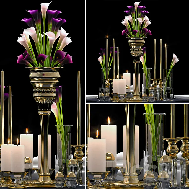 DECORATIVE FLOWER VASE SET 3DModel