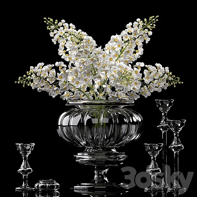DECORATIVE FLOWER VASE SET 6 3DModel