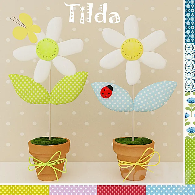 Decorative flowers baby 3D Model