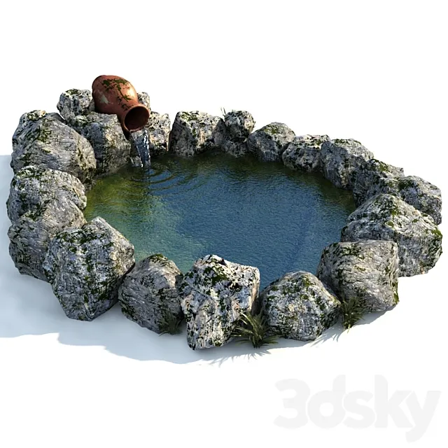 Decorative garden pond 3D Model