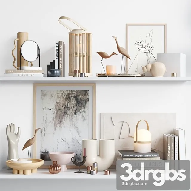 Decorative interior set 4 3D Model Free