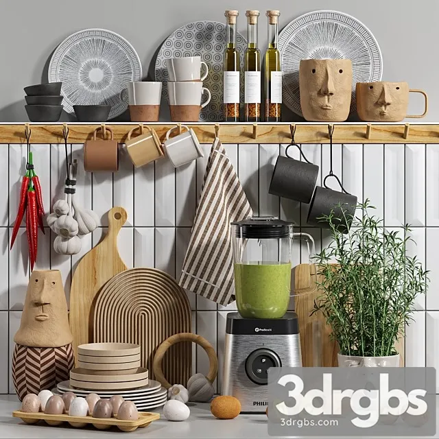 Decorative Kitchen Set 04 3D Model Free