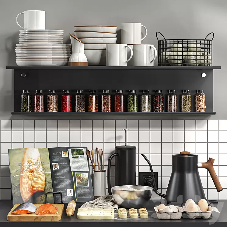 Decorative kitchen set 06 3D Model