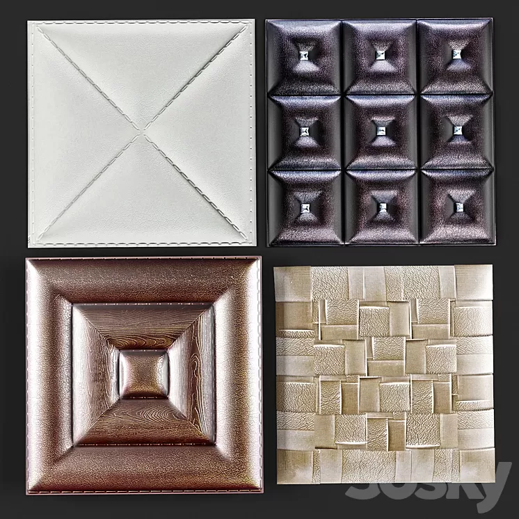 Decorative leather 3D panel 3D Model