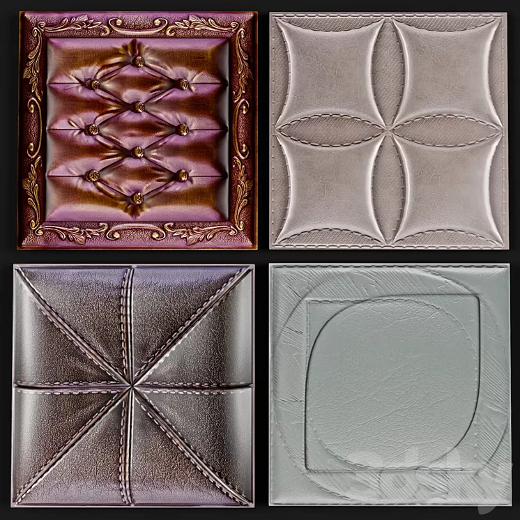 Decorative leather 3D panel 3D Model