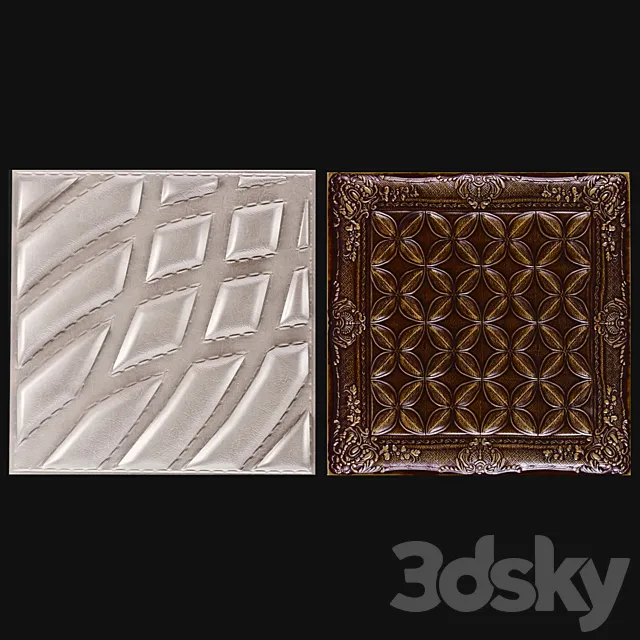Decorative leather 3D panel 3D Model