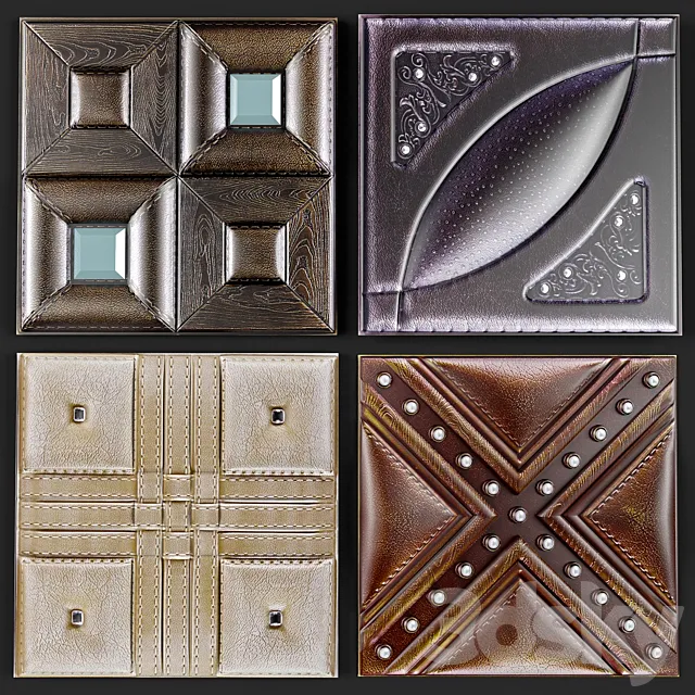 Decorative leather 3D panel 3D Model
