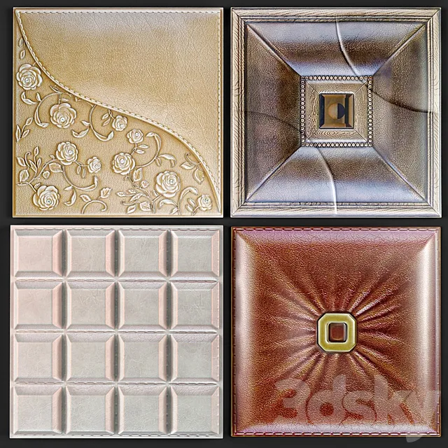 Decorative leather 3D panel 3D Model