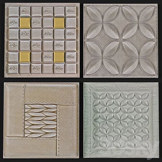 Decorative leather 3D panel 3D Model