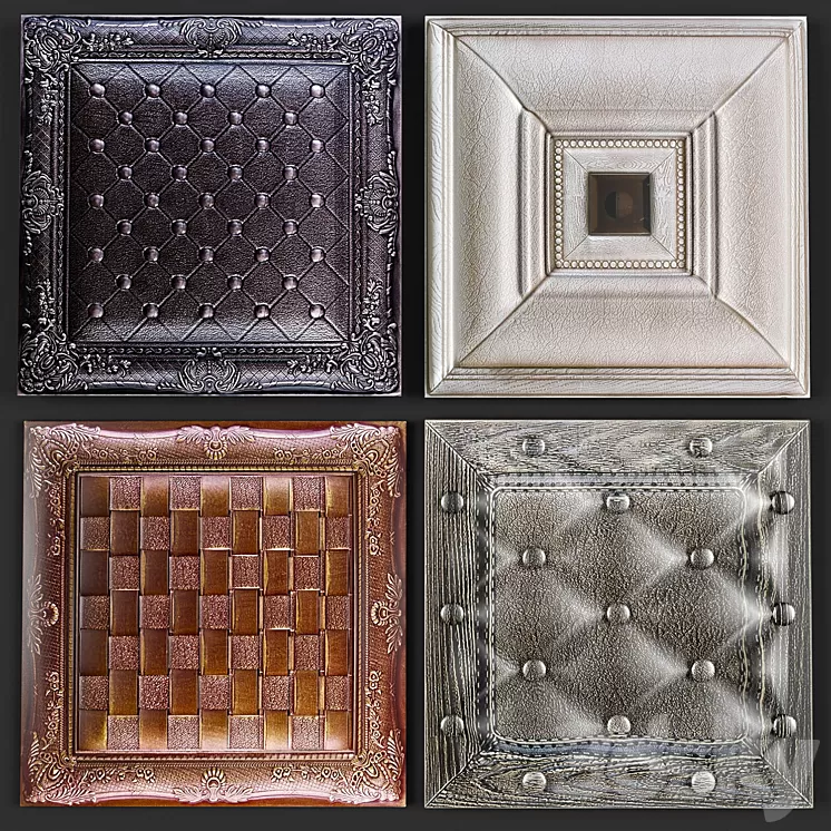 Decorative leather 3D panel 3D Model