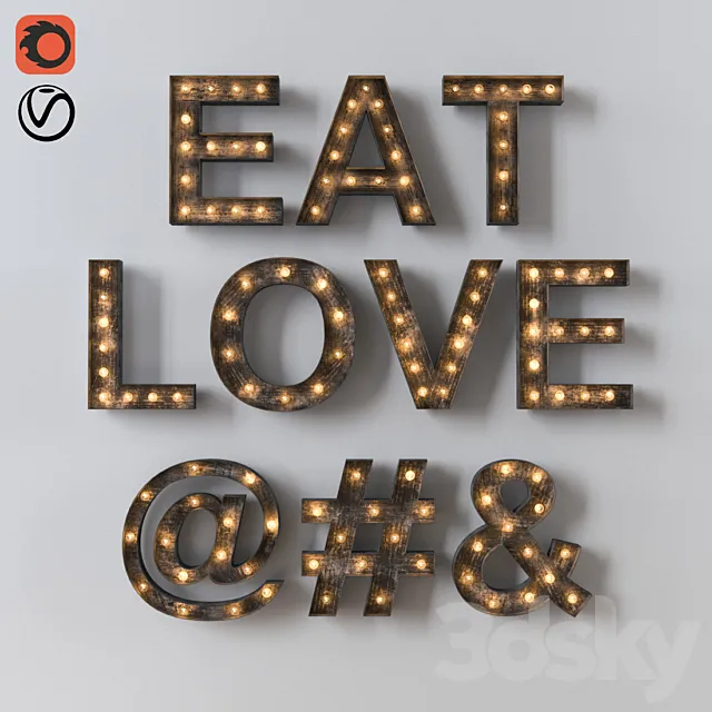 Decorative letter Restoration Hardware 3D Model