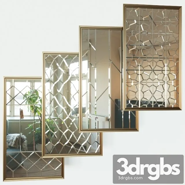 Decorative mirror tiles 3D Model Free