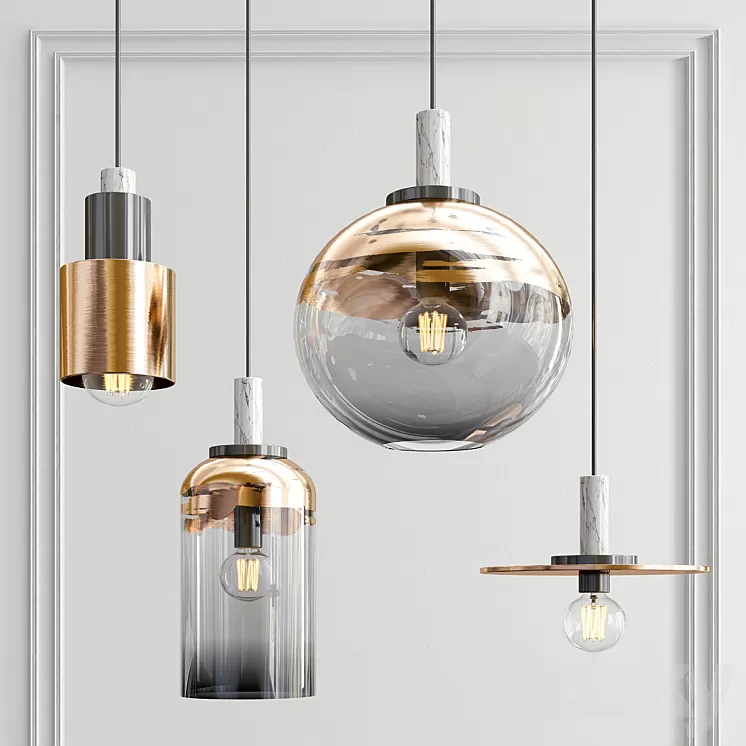 Decorative Paint Brushed Pendant 3D Model