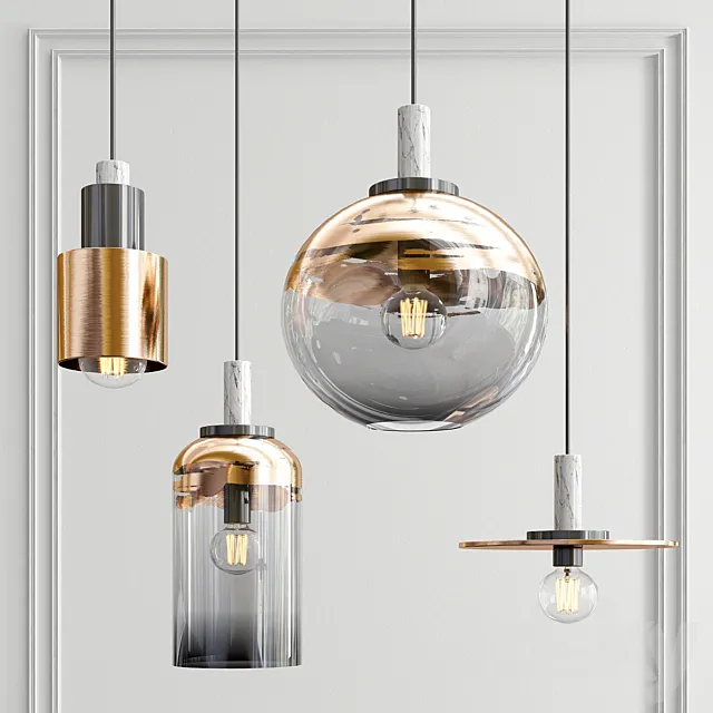 Decorative Paint Brushed Pendant 3DModel