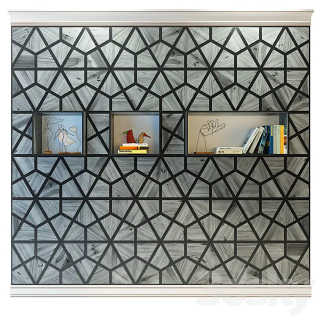 Decorative panel and built-in shelf _ niche "2" 3D Model