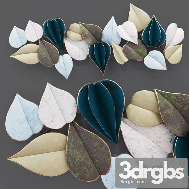 Decorative panel leaves 3D Model Free