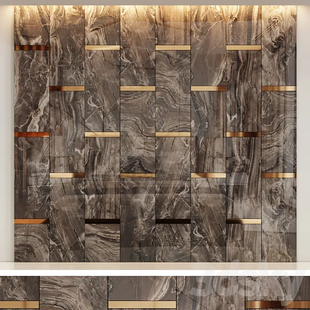 Decorative panel Rex Marble brown 3D Model