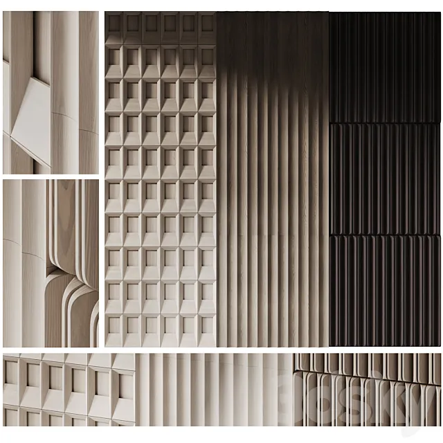Decorative panels set 05 3D Model