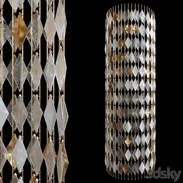 Decorative partition-screen Vargov Design (radius) 3D Model