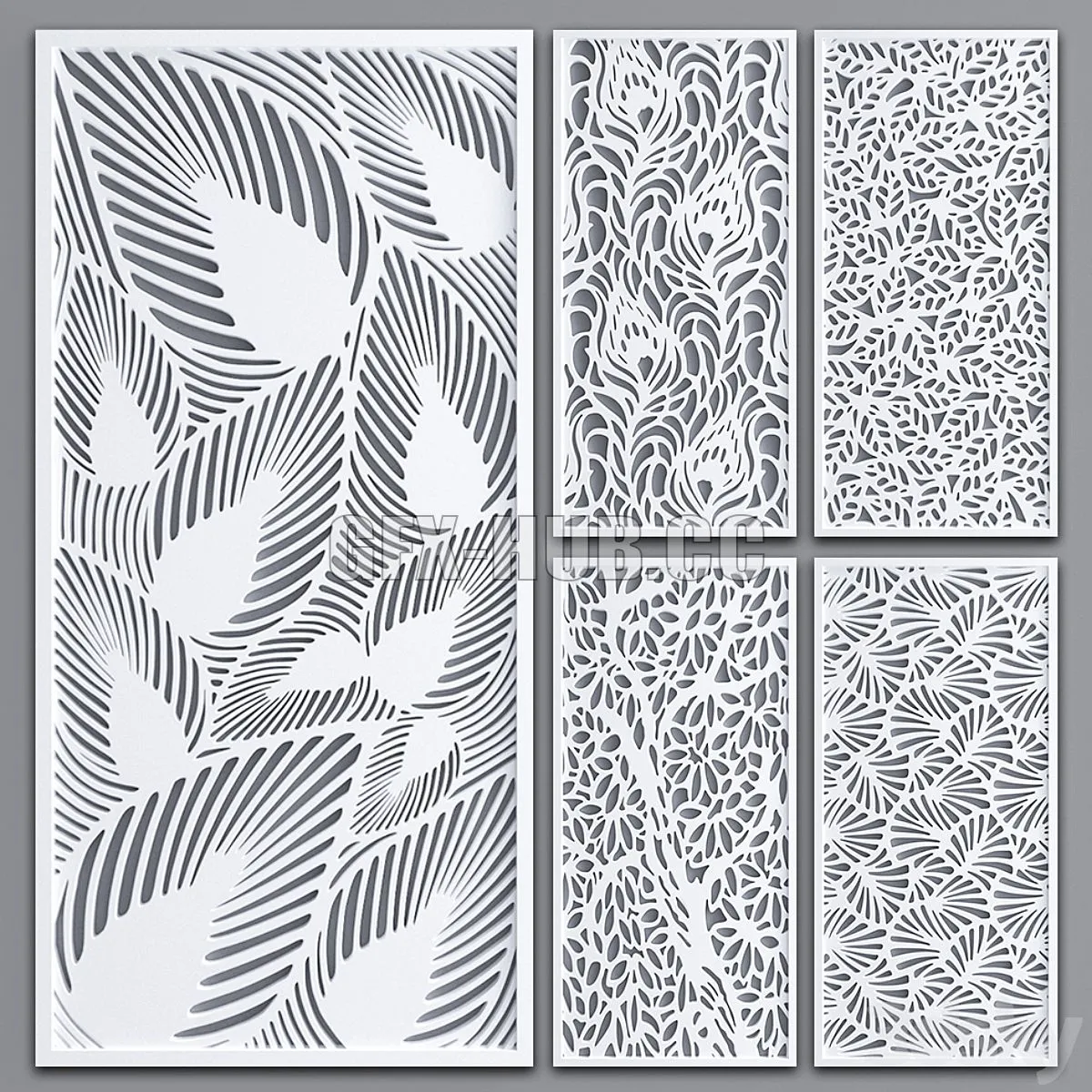 Decorative partition white set 3D Model