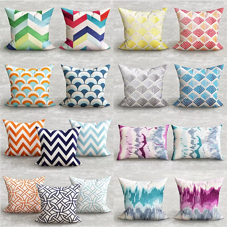 Decorative pillow collections 3D Model