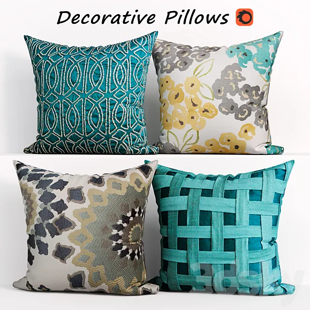 Decorative Pillow set 170 Houzz 3D Model