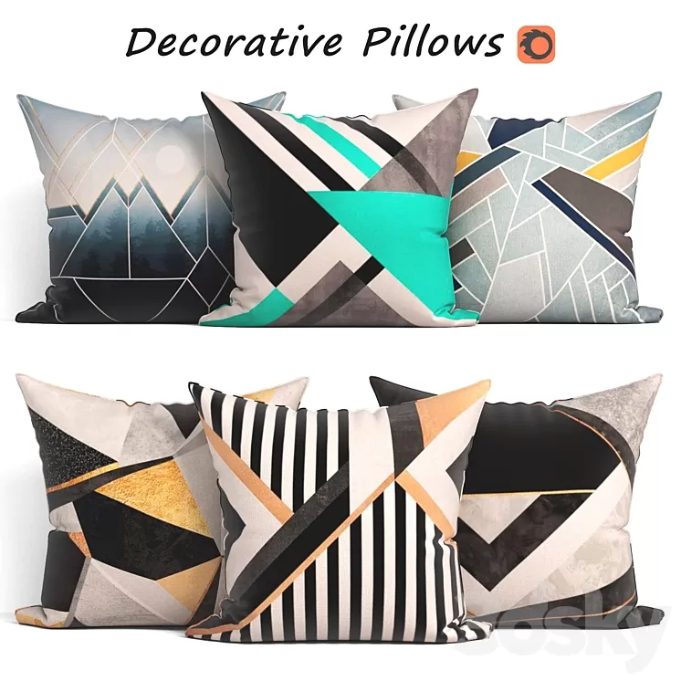 Decorative Pillow set 175 Showroom 007 3D Model