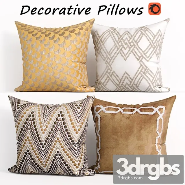 Decorative Pillow Set 182 Etsy 3D Model Free