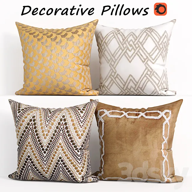 Decorative Pillow set 182 Etsy 3D Model