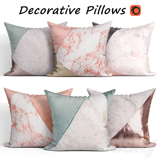 Decorative Pillow set 186 Etsy 3D Model