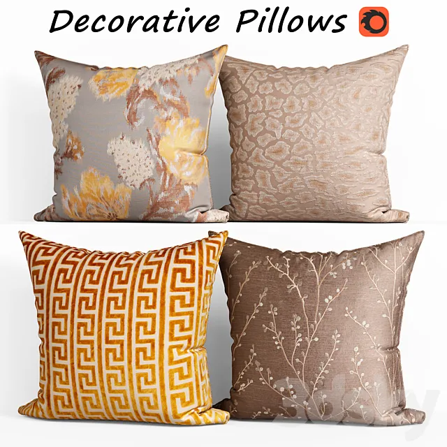 Decorative Pillow set 189 Etsy 3D Model