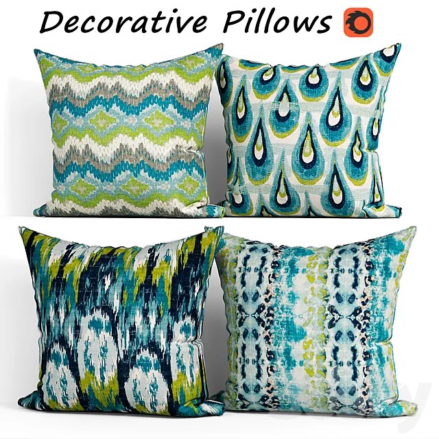 Decorative Pillow set 267 Etsy 3D Model