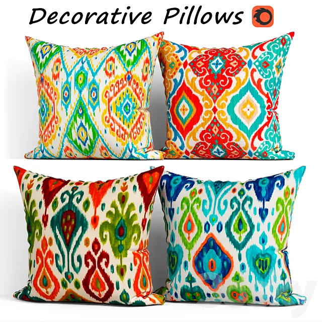 Decorative Pillow set 286 Etsy Two OUTDOOR 3DModel