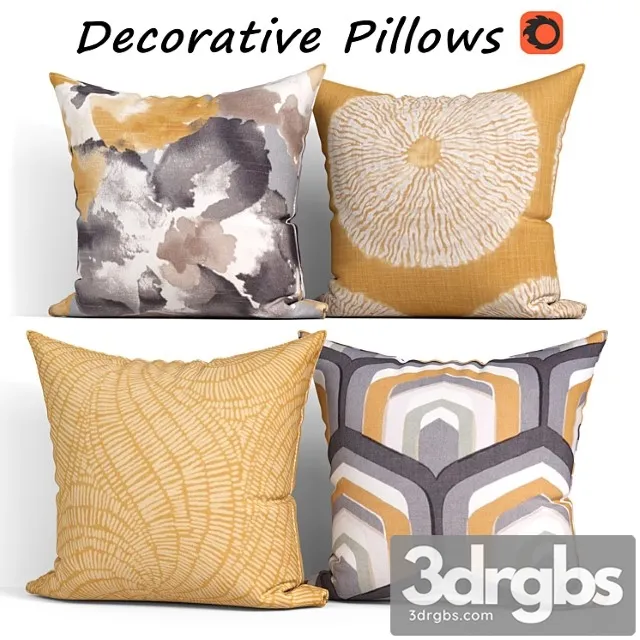 Decorative pillow set 418 etsy 3D Model Free