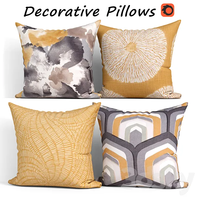 Decorative Pillow set 418 Etsy 3D Model