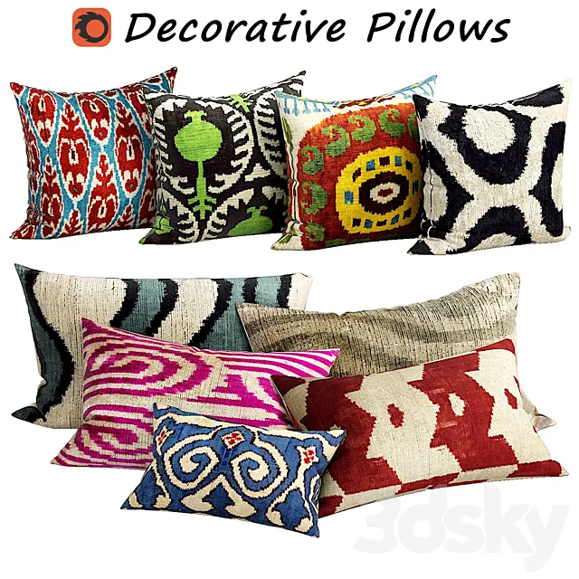 Decorative Pillow set 456 3D Model