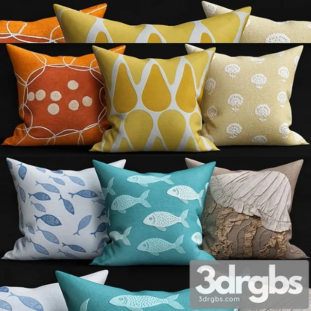 Decorative pillows 12 3D Model Free