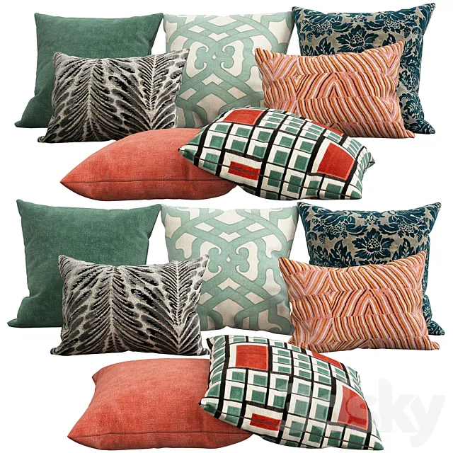 Decorative pillows. 20 3DModel