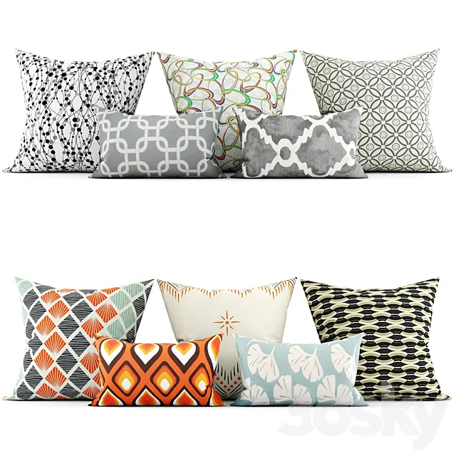 Decorative pillows 3D Model