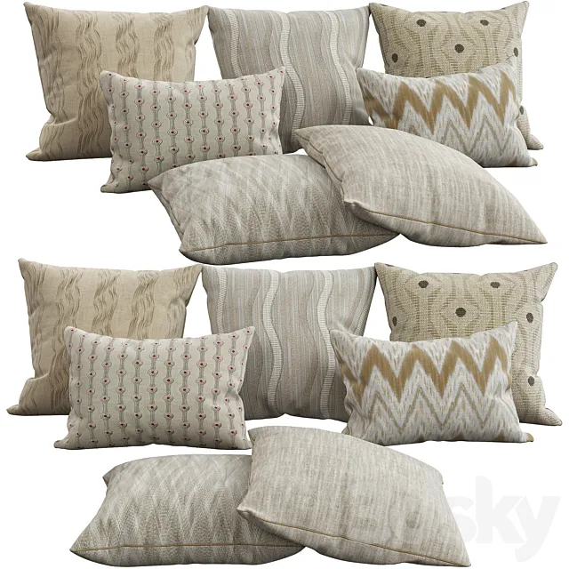 Decorative pillows. 40 3DModel