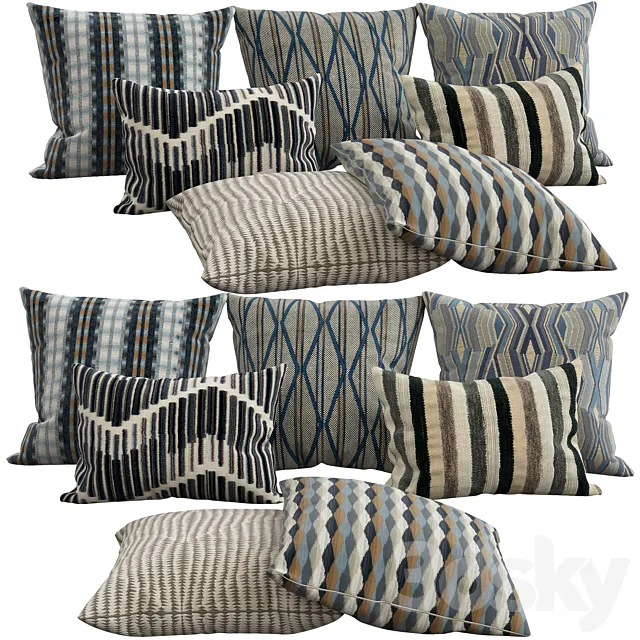 Decorative pillows. 43 3DModel