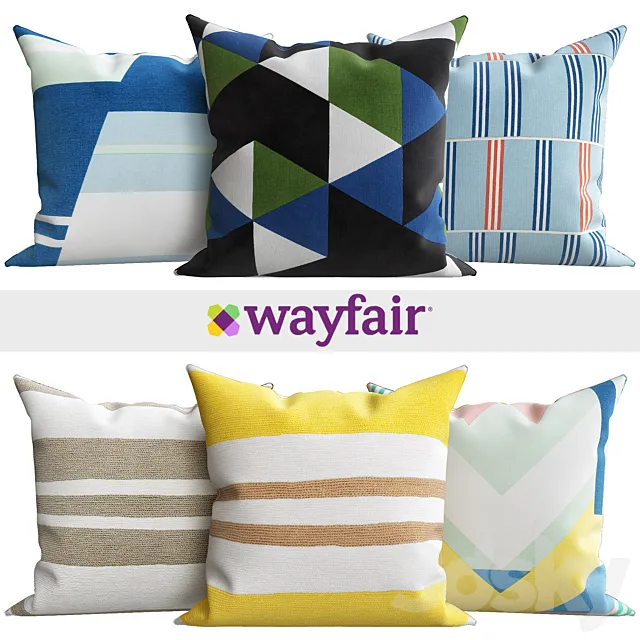 Decorative pillows from Wayfair shop 3D Model