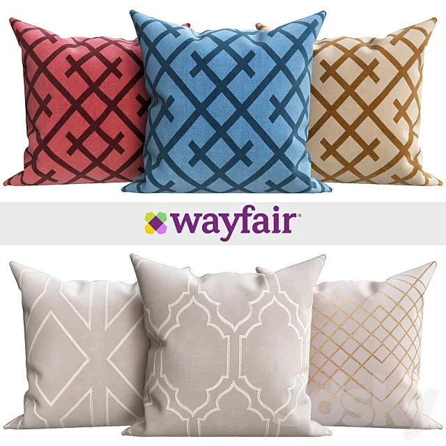 Decorative pillows from Wayfair shop 3D Model
