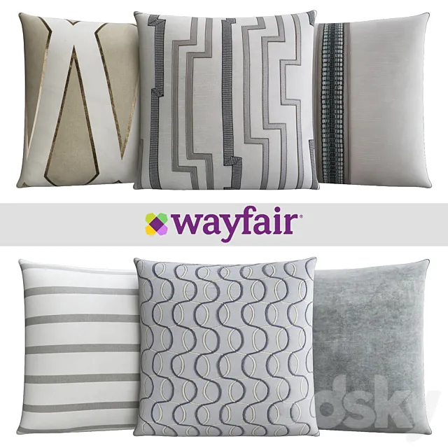 Decorative pillows from Wayfair shop 3D Model