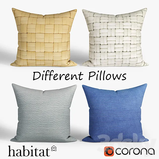 Decorative pillows Habitat.set 024 3D Model