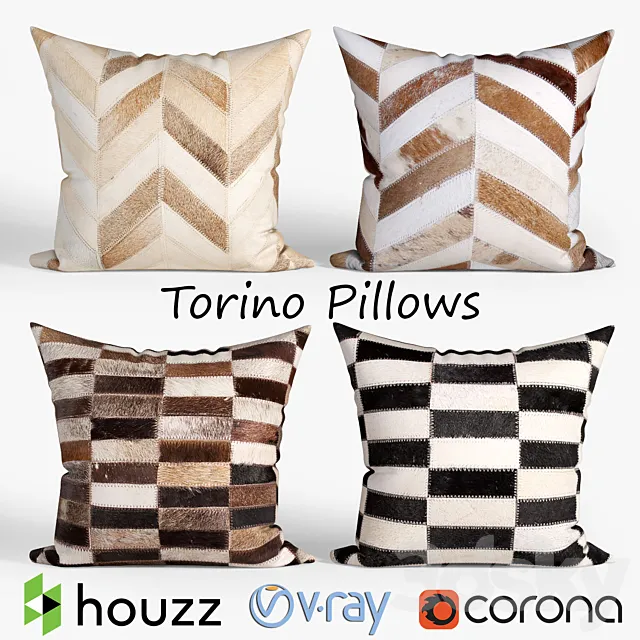 Decorative pillows Houzz_Torino set 051 3DModel