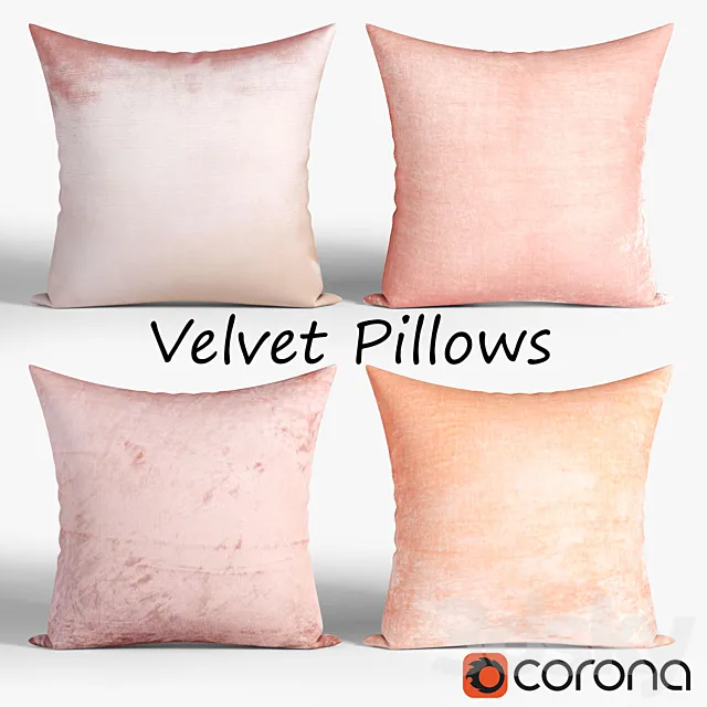 Decorative pillows set 008 3D Model