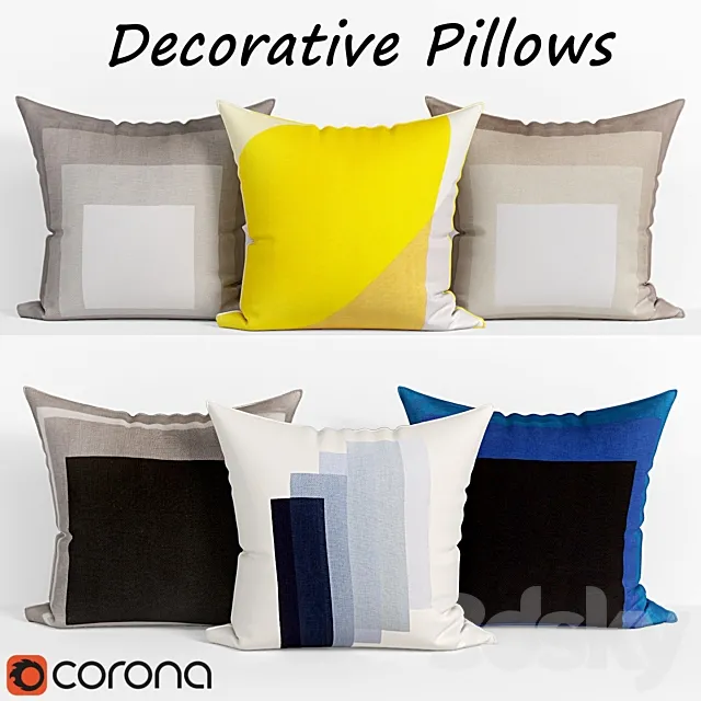 Decorative pillows set 111 3D Model