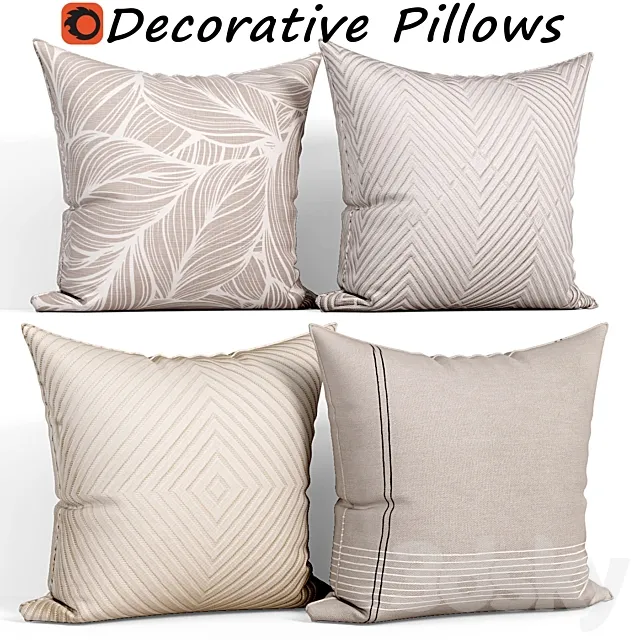 Decorative pillows set 116 3D Model