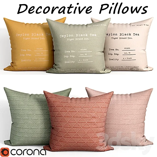 Decorative pillows set 119 3D Model